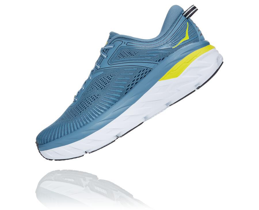 Hoka Australia One One Bondi 7 - Mens Running Shoes Blue - VMQWO-1298